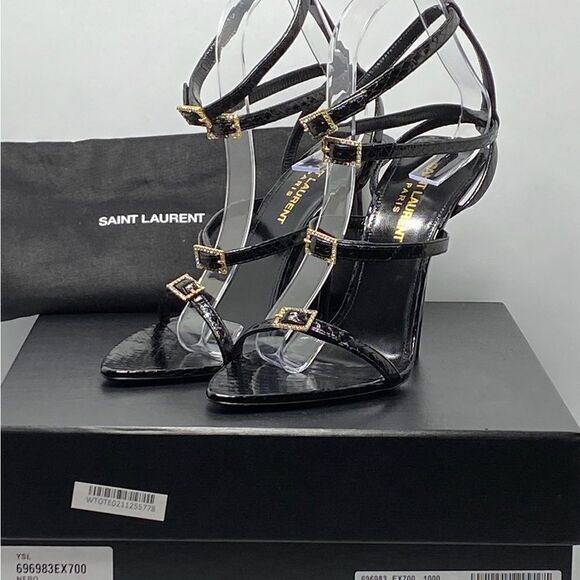 Saint Laurent Nuit Sandals In Lacquered Ayers size 37 - Picture 11 of 13